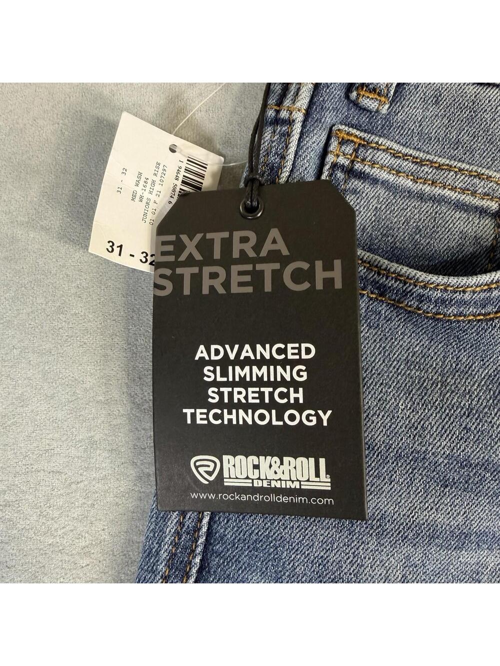 Rock & Roll Denim Jeans Mens 31x32 Blue Bootcut High Rise Med Wash Stretch NWT - Picture 7 of 9